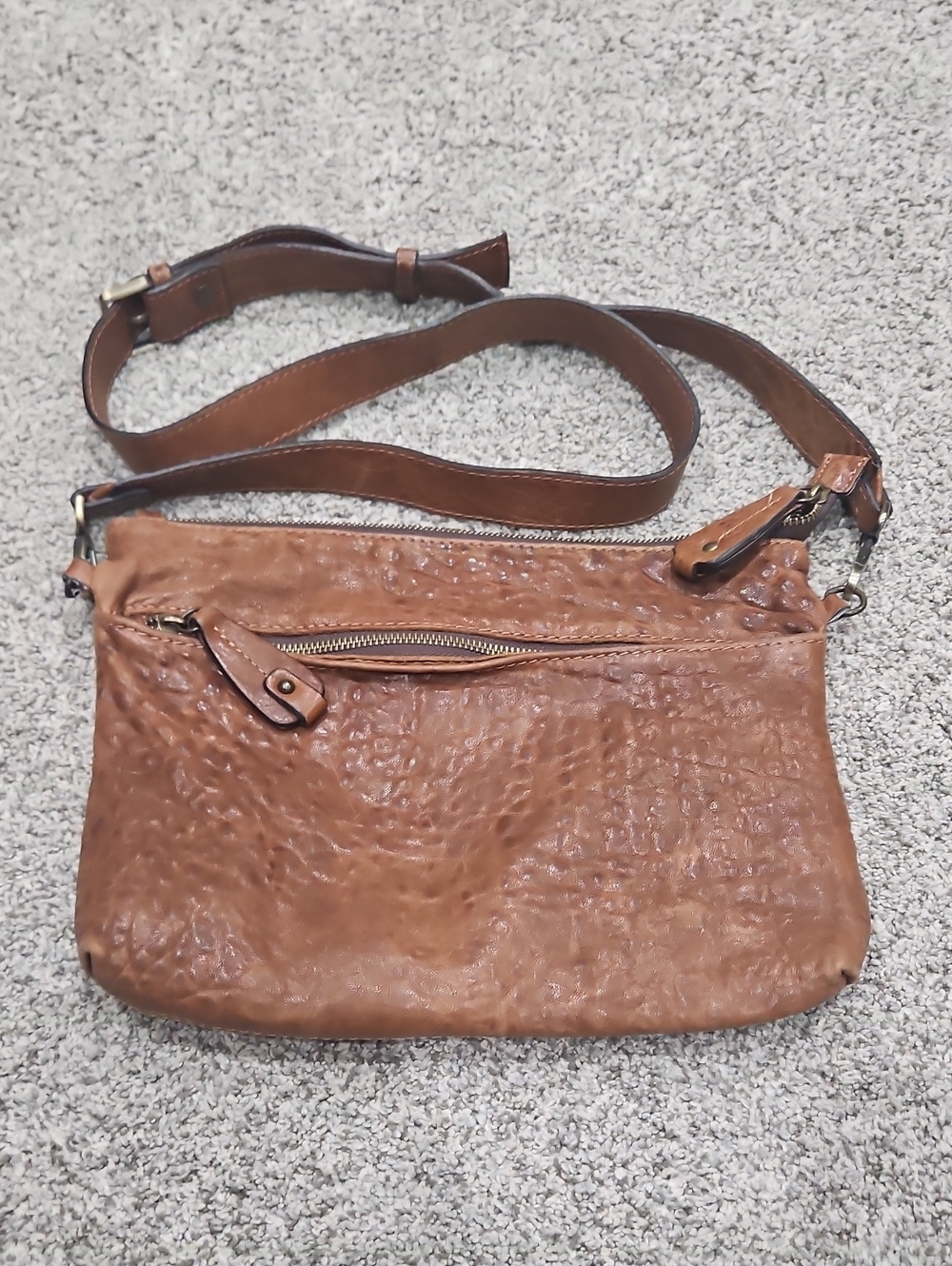 Maxon Collection Made In ITALY Brown Leather Crossbody Bag